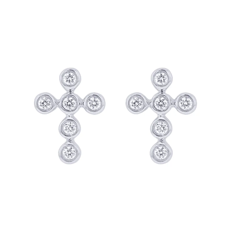 Blessed Cross Diamond Earrings