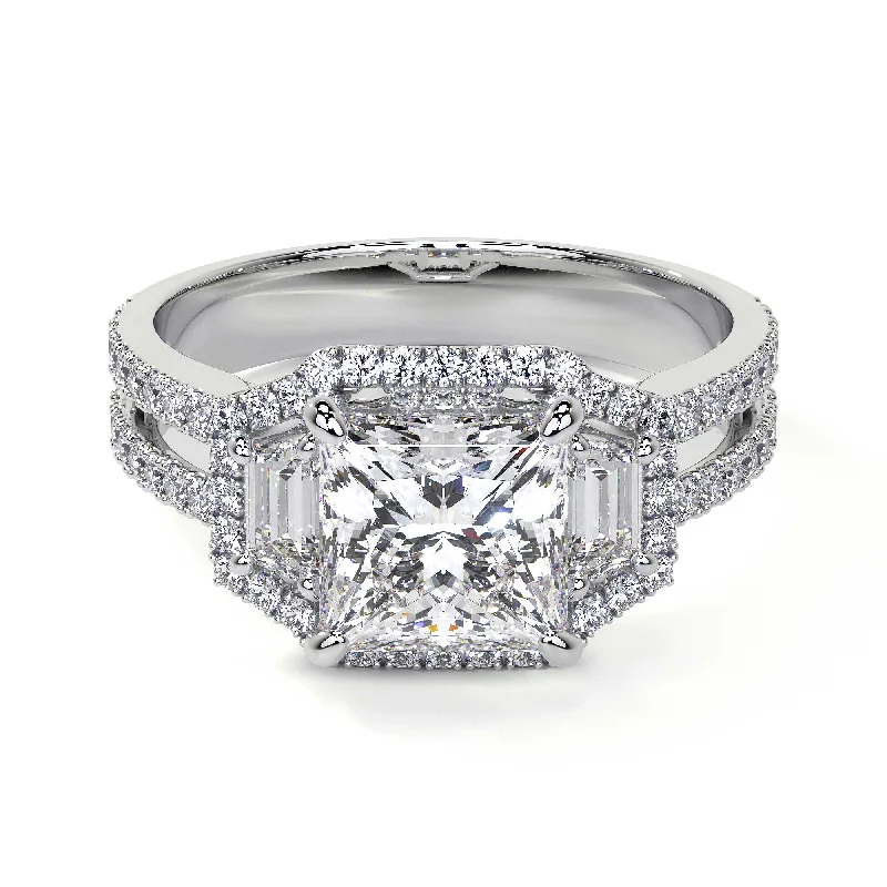 Square Radiant Cut Cluster Diamond Ring, 1.80 CT