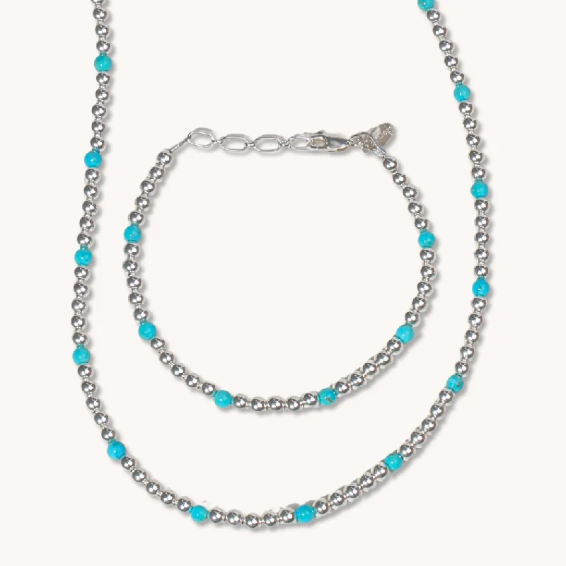 Desert Blossom: Turquoise Starshine Necklace & Bracelet Set