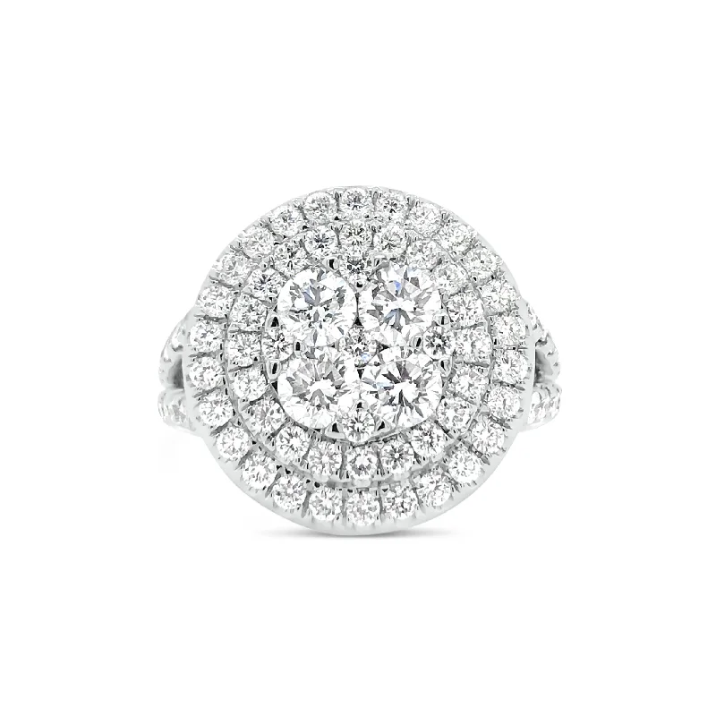 Circular Diamond Cluster Engagement Ring