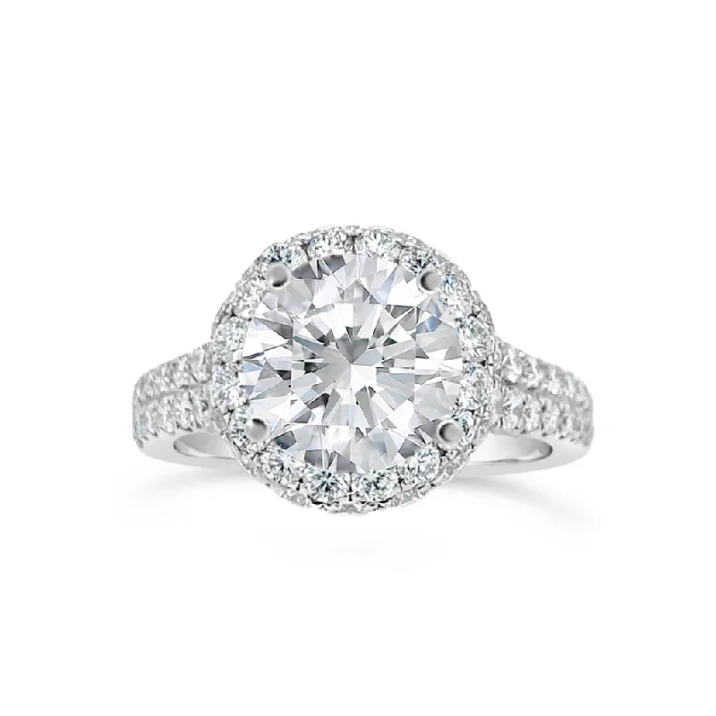 Double-Edge Halo Diamond Engagement Ring with Diamond Gallery