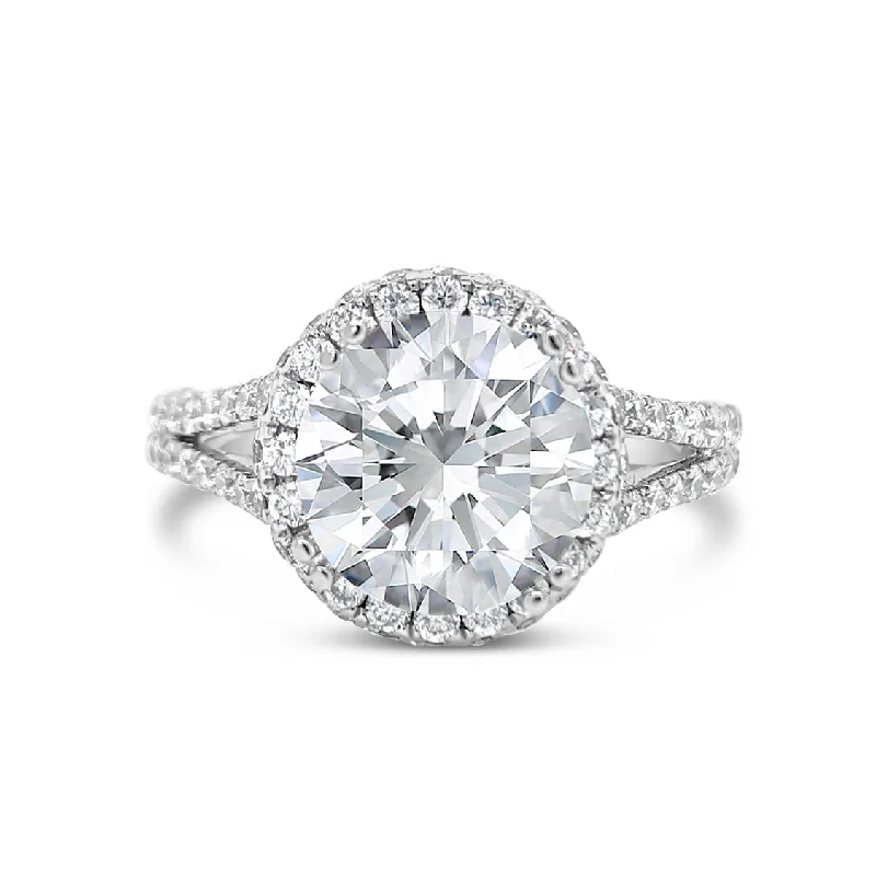 Double-Edge Halo Diamond Engagement Ring