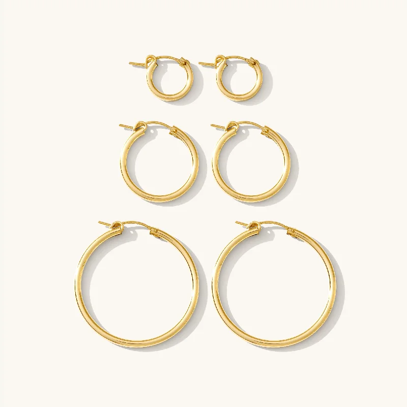 Everyday Hoop Earrings Set