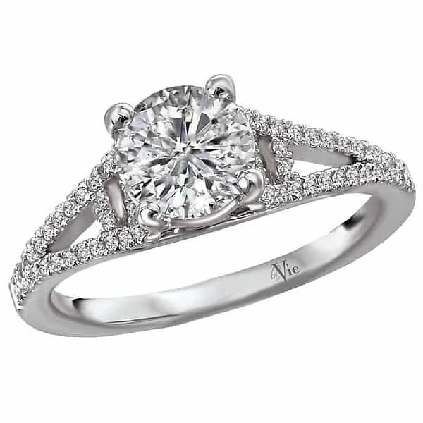 La Vie Open Shoulder Diamond Accent Engagement Ring