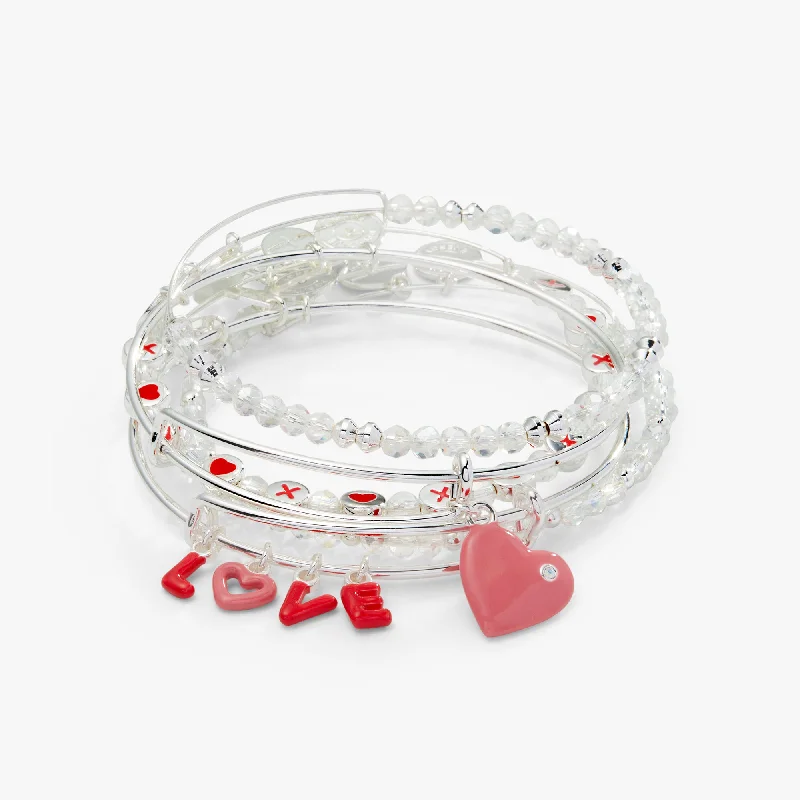 LOVE' Charm Bangle, Set of 5