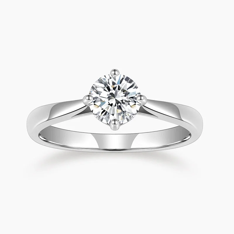 Round Cut Zirconia Solitaire Ring