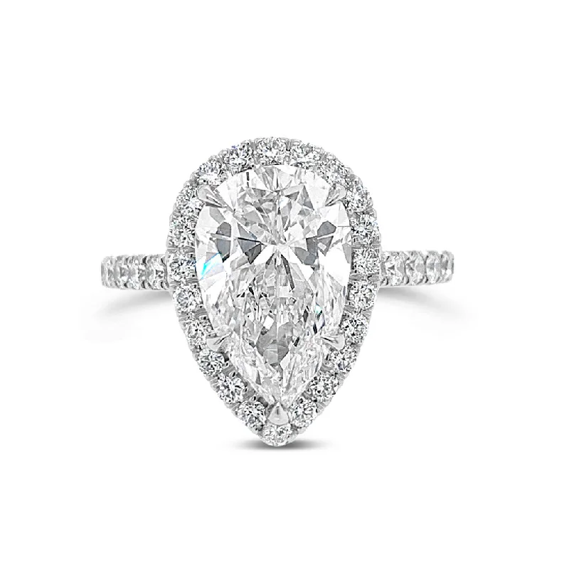 Pear Halo Diamond Engagement Ring