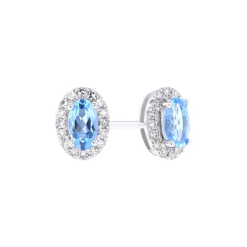 Popsicle Blue Topaz & Diamond Earrings