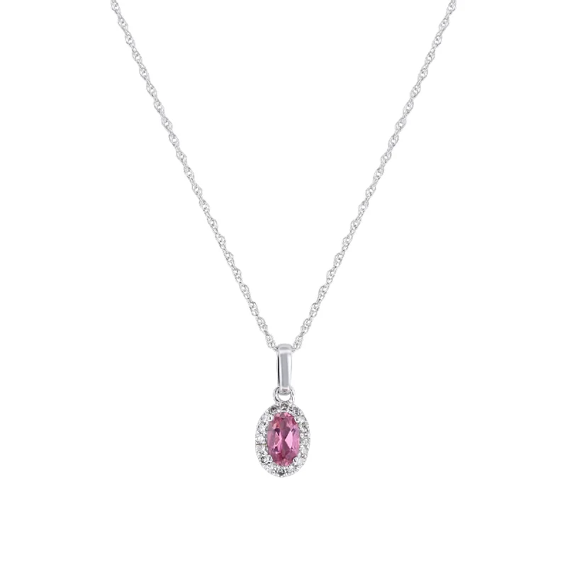 Popsicle Pink Tourmaline & Diamond Necklace