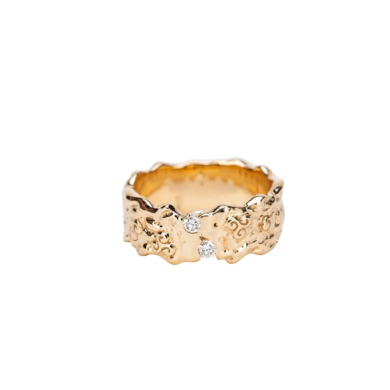 10k Yellow Gold Rocks 'n Rivers Diamond Ring