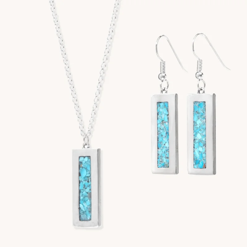 Radiante: Vista Turquoise Earrings & Necklace Set