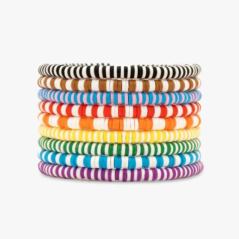 Rainbow Stretch Bracelet Set of 8