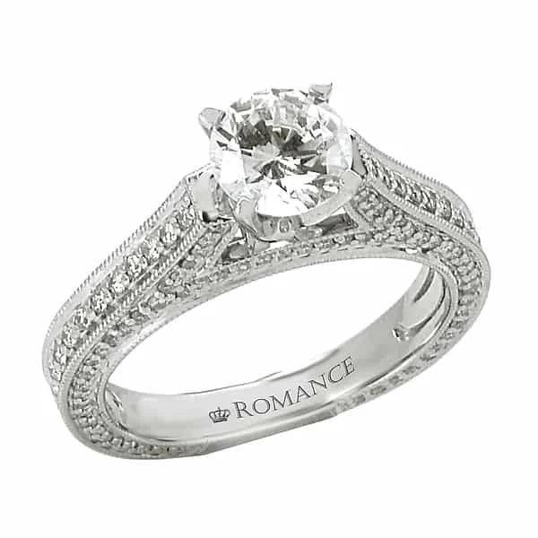 Romance Cathedral Diamond Accent Engagement Ring