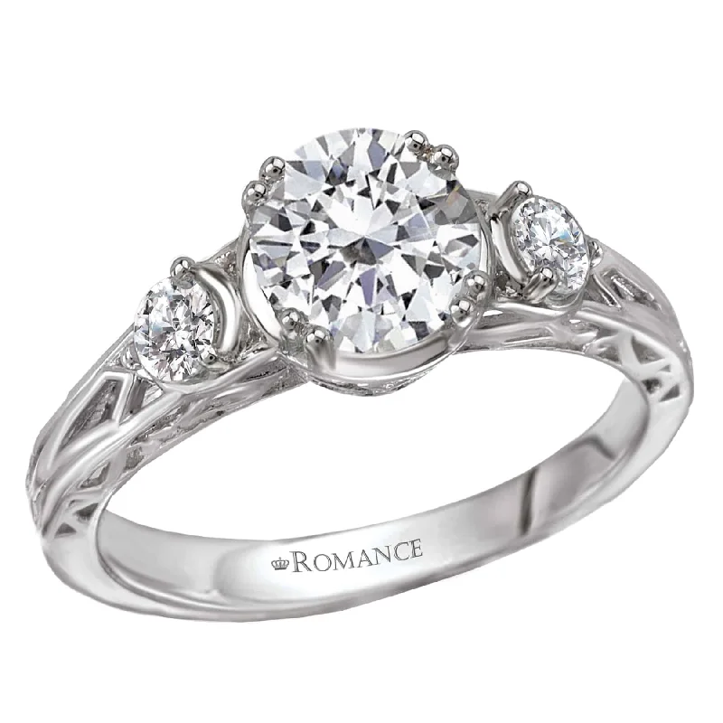 Romance Filigree and Diamond Engagement Ring