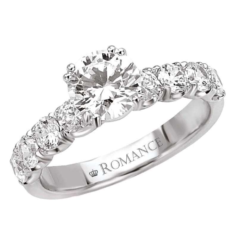 Romance Prong Set Diamond Accent Engagement Ring