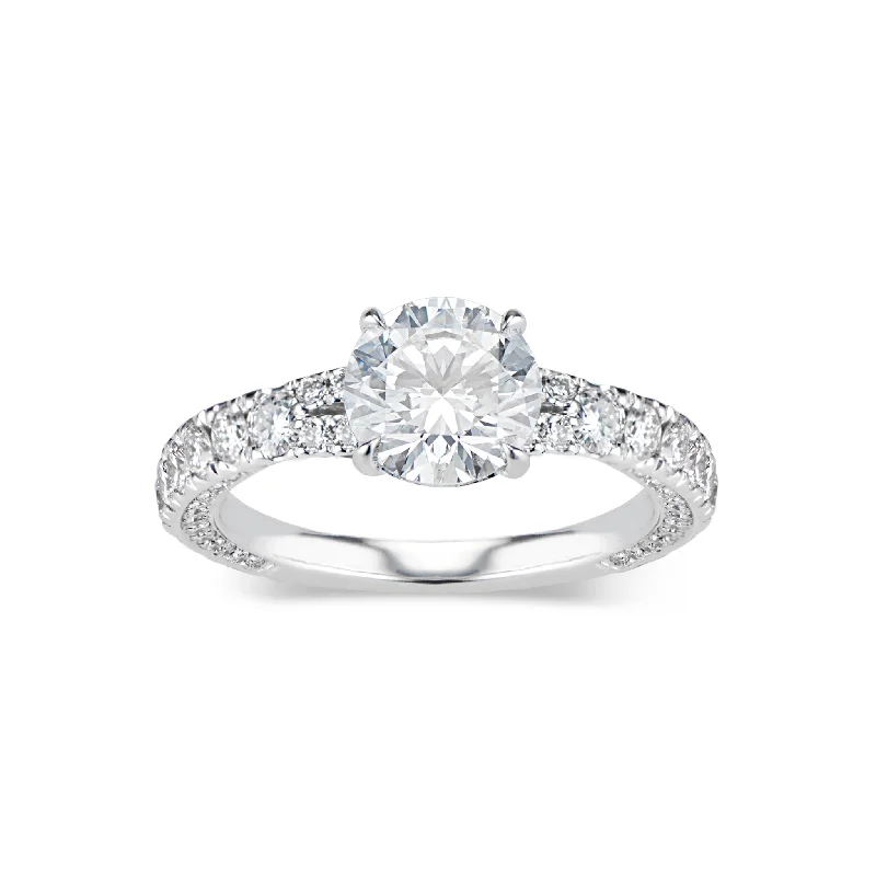 Round Diamond Engagement Ring with Bypass Shank