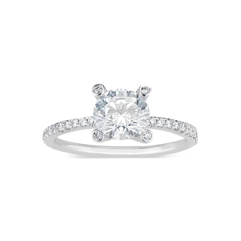 Round Diamond Engagement Ring with Diamond Prongs