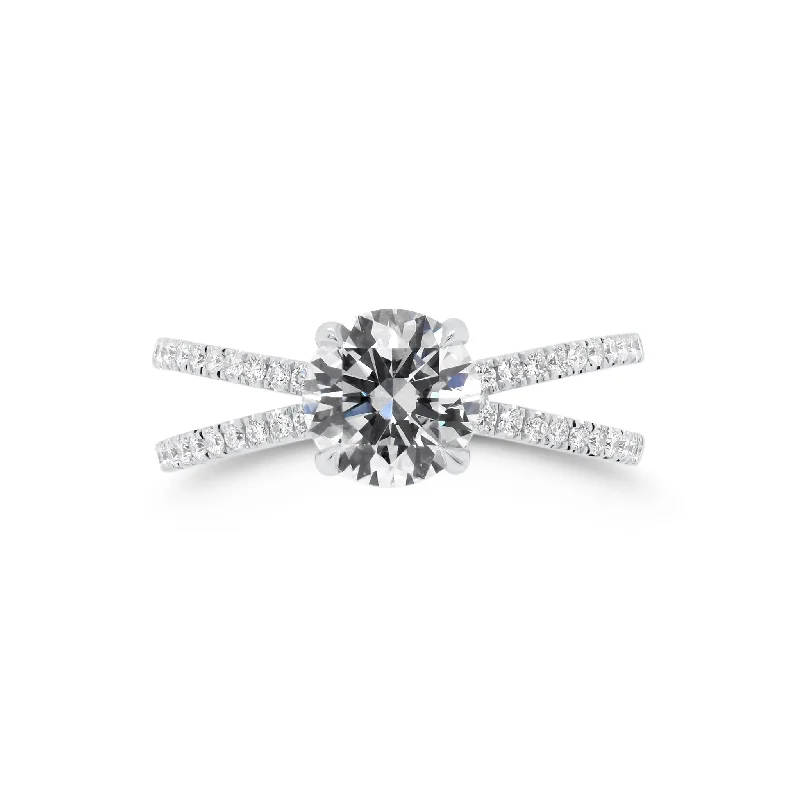 Round Diamond Engagement Ring with Open Shank