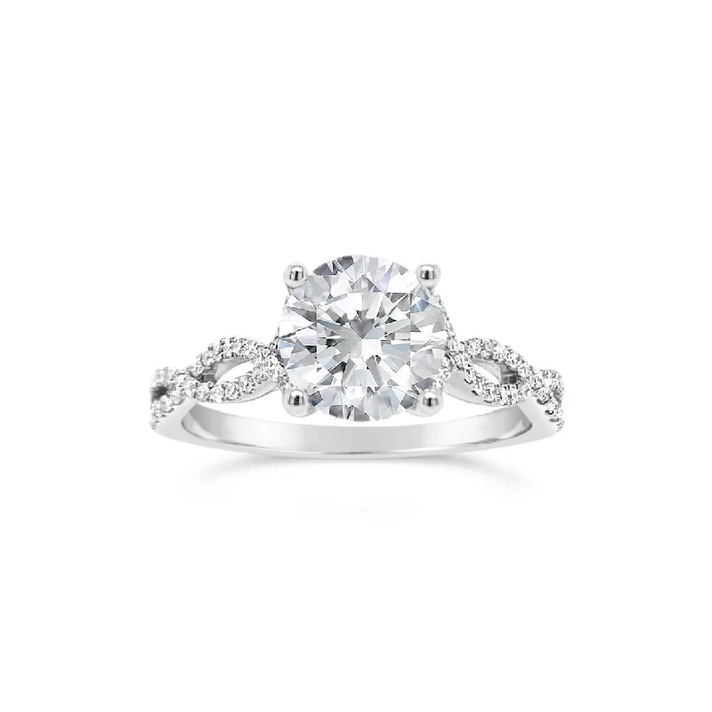 Round Diamond Engagement Ring with Twisted Shank