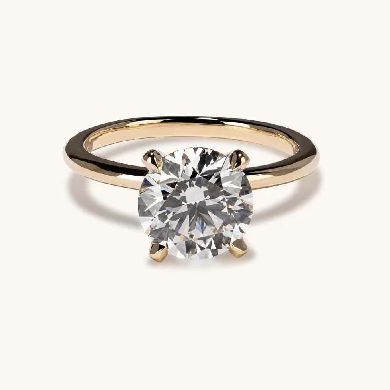 Round Lab Diamond Solitaire Engagement Ring