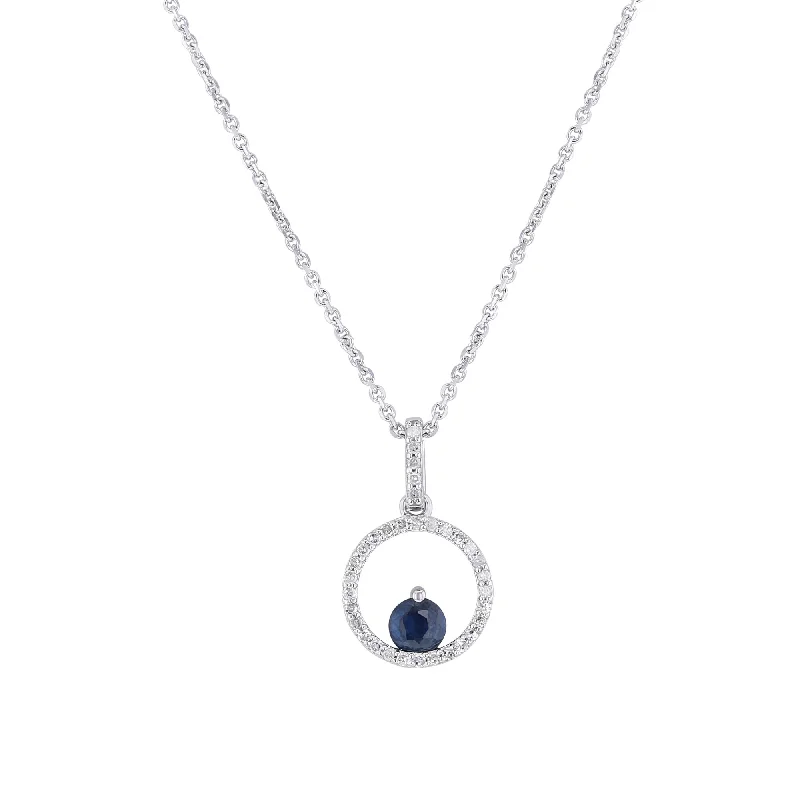 Silver Confetti Sapphire & Diamond Necklace