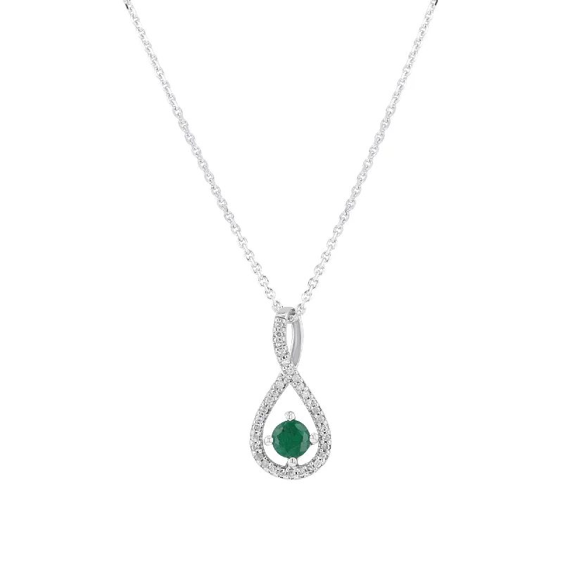 Silver Limitless Emerald & Diamond Necklace