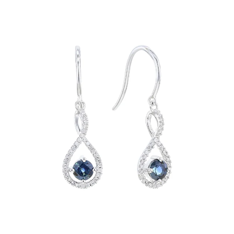 Silver Limitless Sapphire & Diamond Drop Earrings