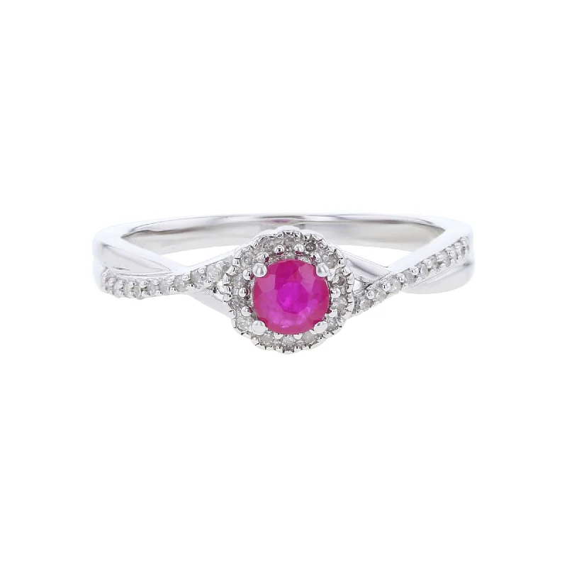 Silver Sweet Treat Ruby & Diamond Ring