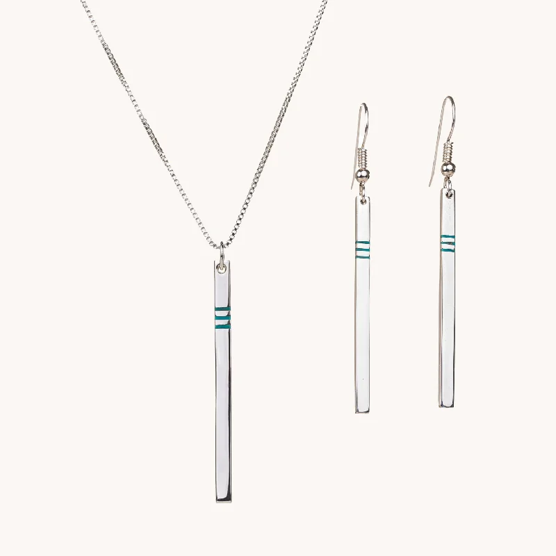 Spirit: Silver Drop Earrings & Necklace Set