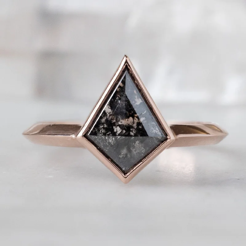 The Hazel Ring | 1.43ct Kite Black Diamond in 14K Rose Gold