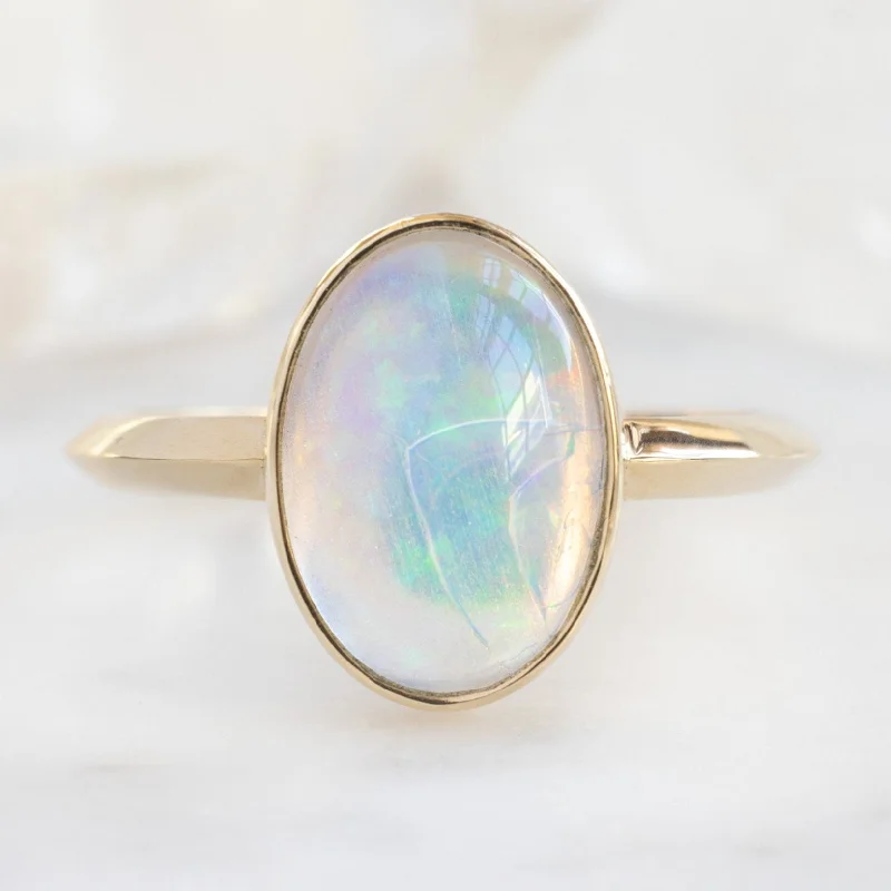 The Hazel Ring | 1.97ct Oval Opal in 14K Yellow Gold