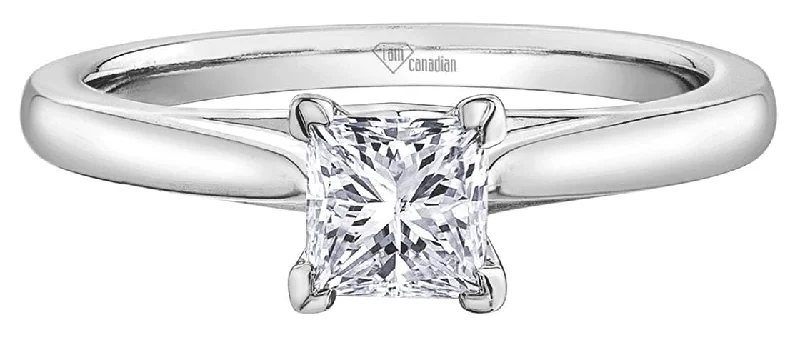 White Gold Canadian Diamond Solitaire Engagement Ring.