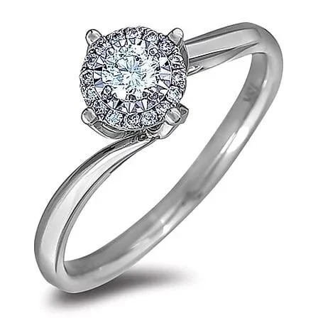 White Gold Canadian Diamond Engagement Ring.