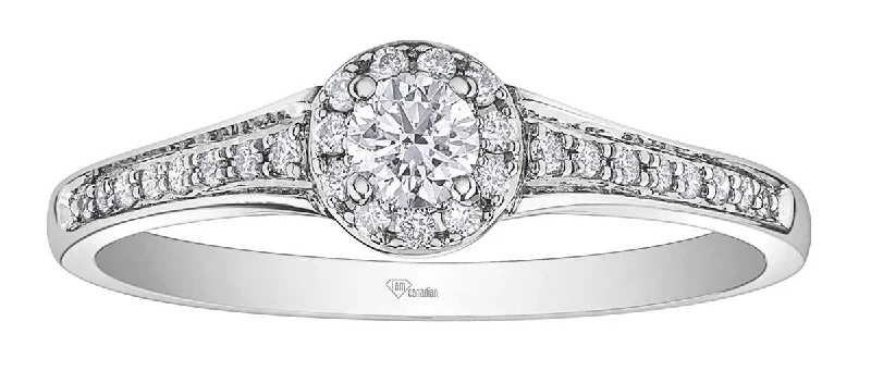 White Gold Canadian Diamond Engagement Ring.