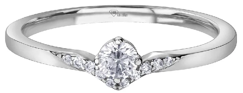 White Gold Canadian Diamond Engagement Ring.