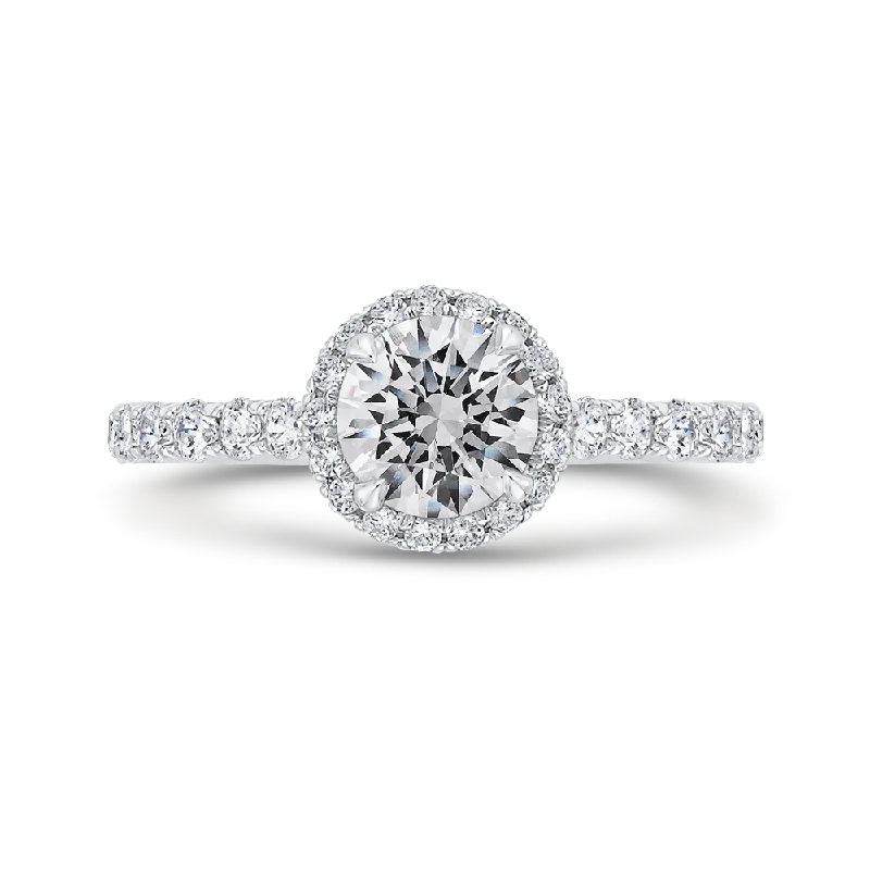 14K White Gold Diamond Engagement Ring (Semi-Mount)