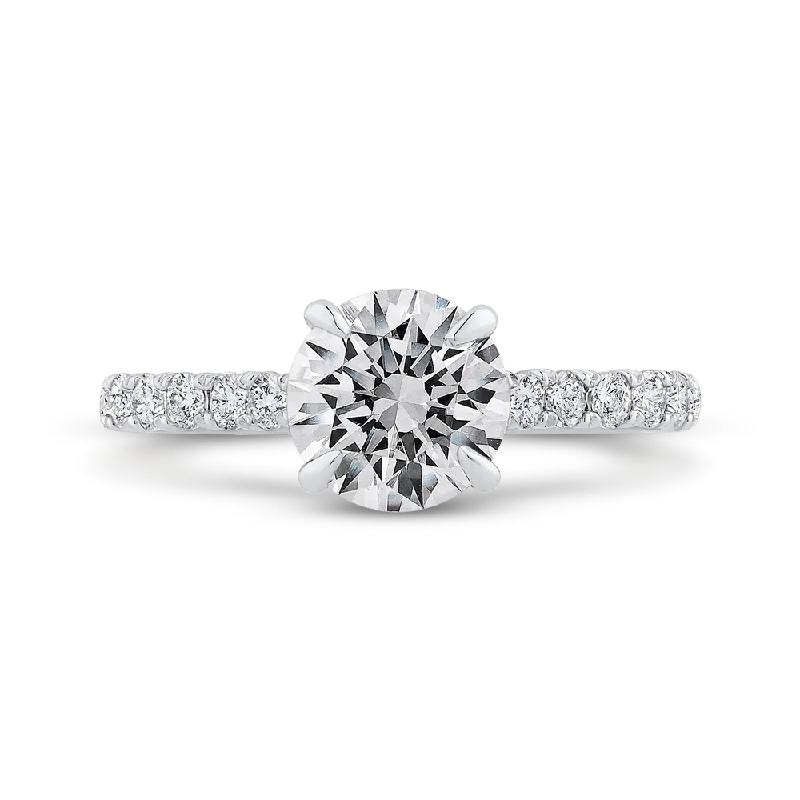 14K White Gold Diamond Engagement Ring (Semi-Mount)