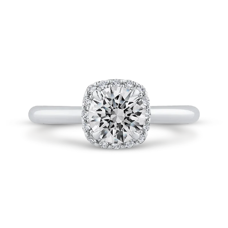 14K White Gold Diamond Engagement Ring (Semi-Mount)