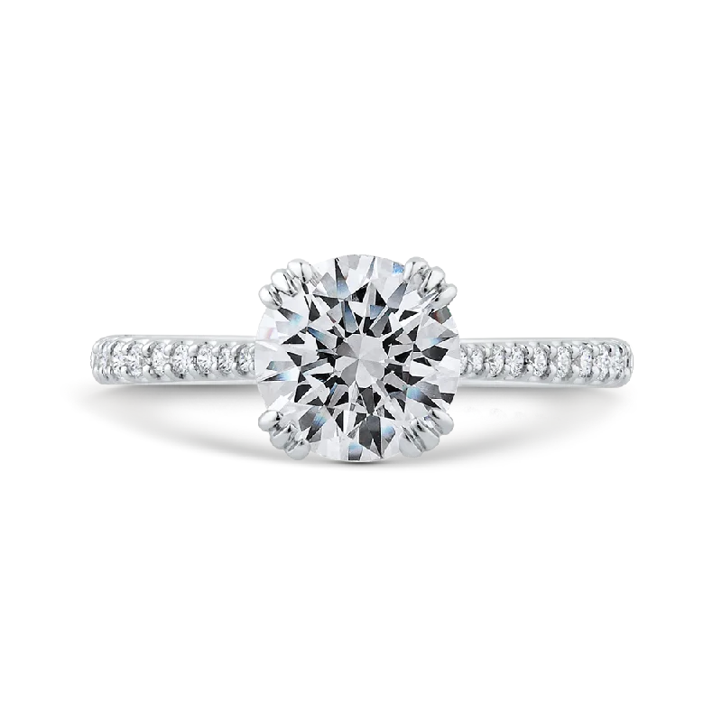 14K White Gold Diamond Engagement Ring (Semi-Mount)