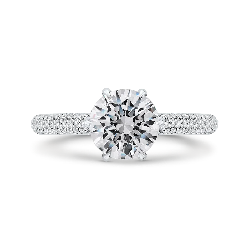 14K White Gold Diamond Engagement Ring (Semi-Mount)