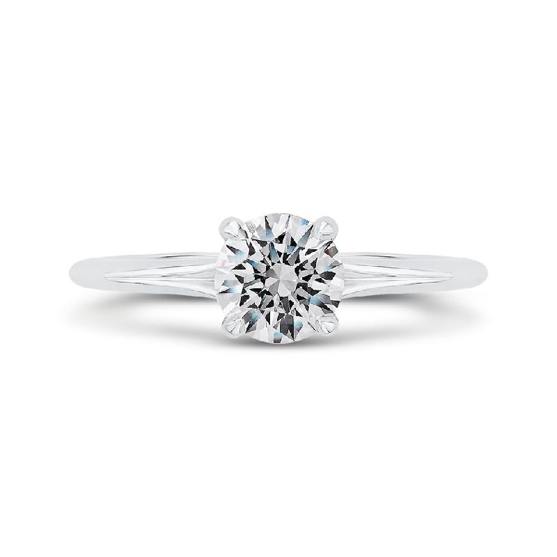 14K White Gold Diamond Engagement Ring (Semi-Mount)