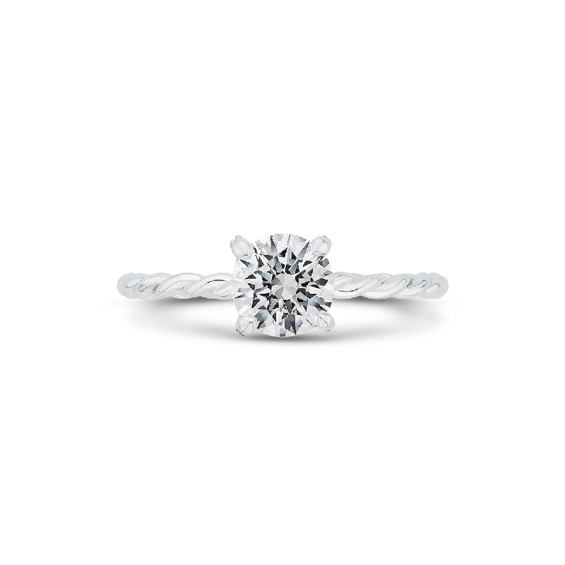 14K White Gold Diamond Engagement Ring (Semi-Mount)