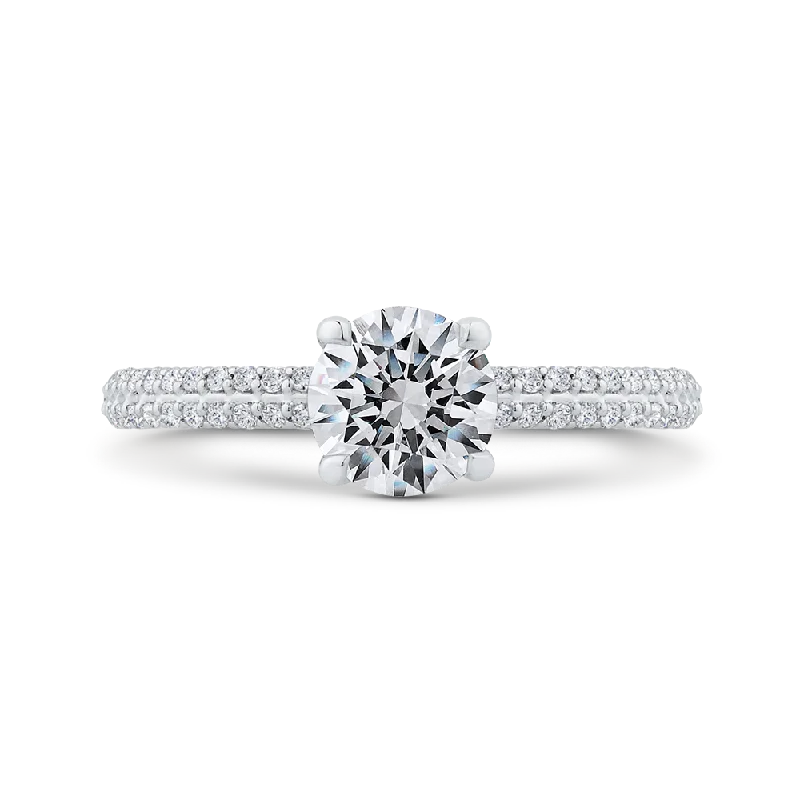 14K White Gold Diamond Engagement Ring (Semi-Mount)