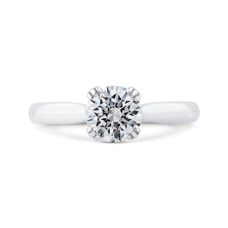 14K White Gold Solitaire Engagement Ring (Semi-Mount)