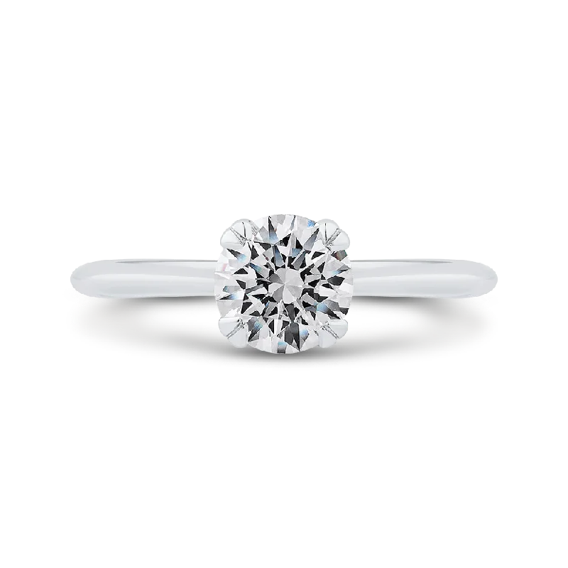 14K White Gold Solitaire Engagement Ring (Semi-Mount)