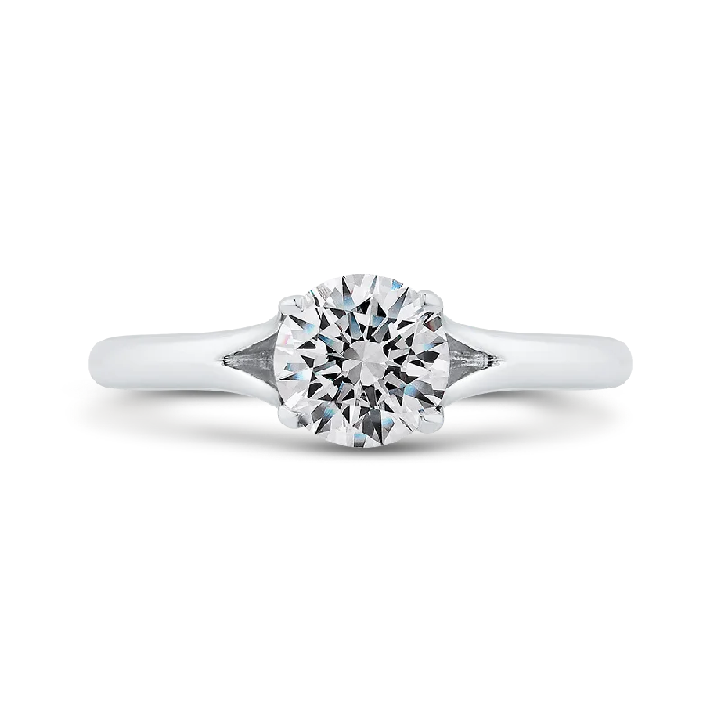 14K White Gold Solitaire Engagement Ring (Semi-Mount)