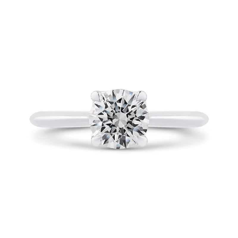 14K White Gold Solitaire Engagement Ring (Semi-Mount)