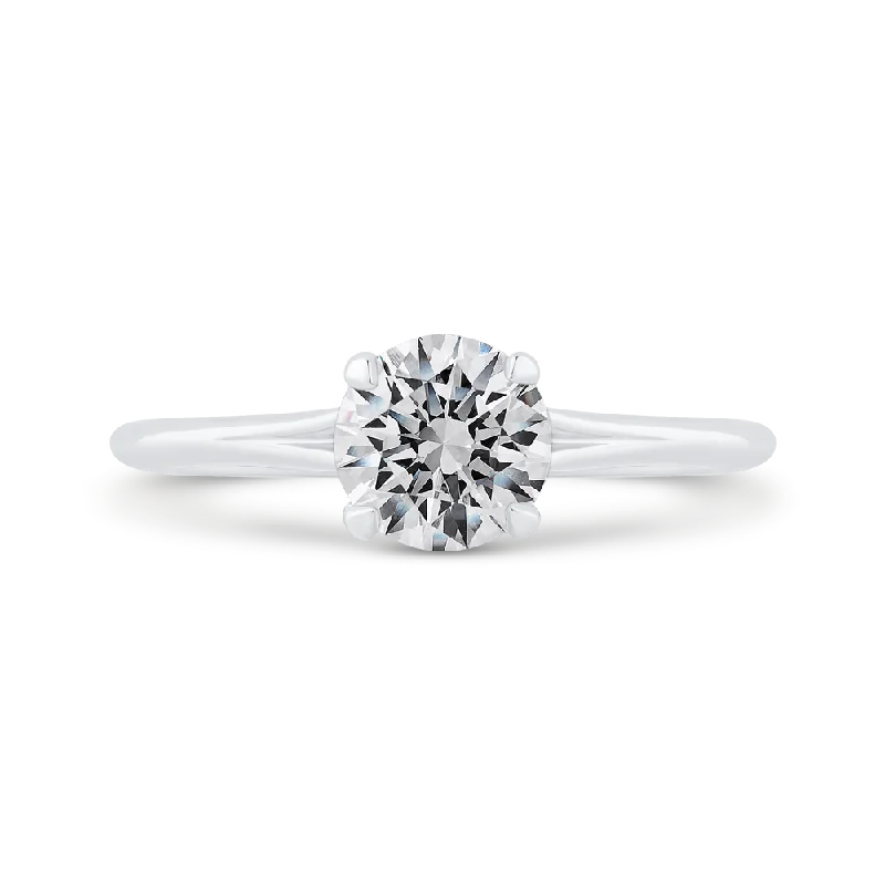 14K White Gold Solitaire Engagement Ring (Semi-Mount)