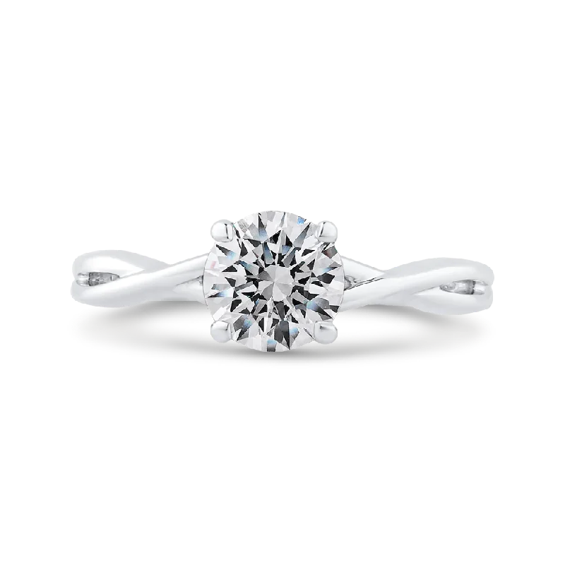 14K White Gold Solitaire Engagement Ring (Semi-Mount)