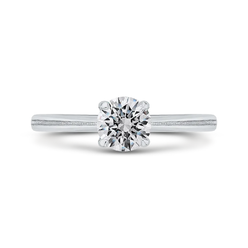 14K White Gold Solitaire Engagement Ring (Semi-Mount)